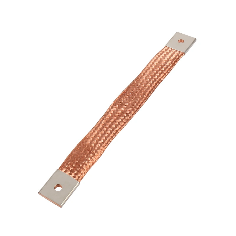 Copper Conductive Flexible Bus Bar Connection Braided Copper Grounding Straps Busbar